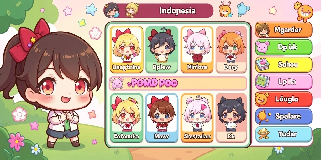 Tampilan karakter utama dalam petualangan epik.